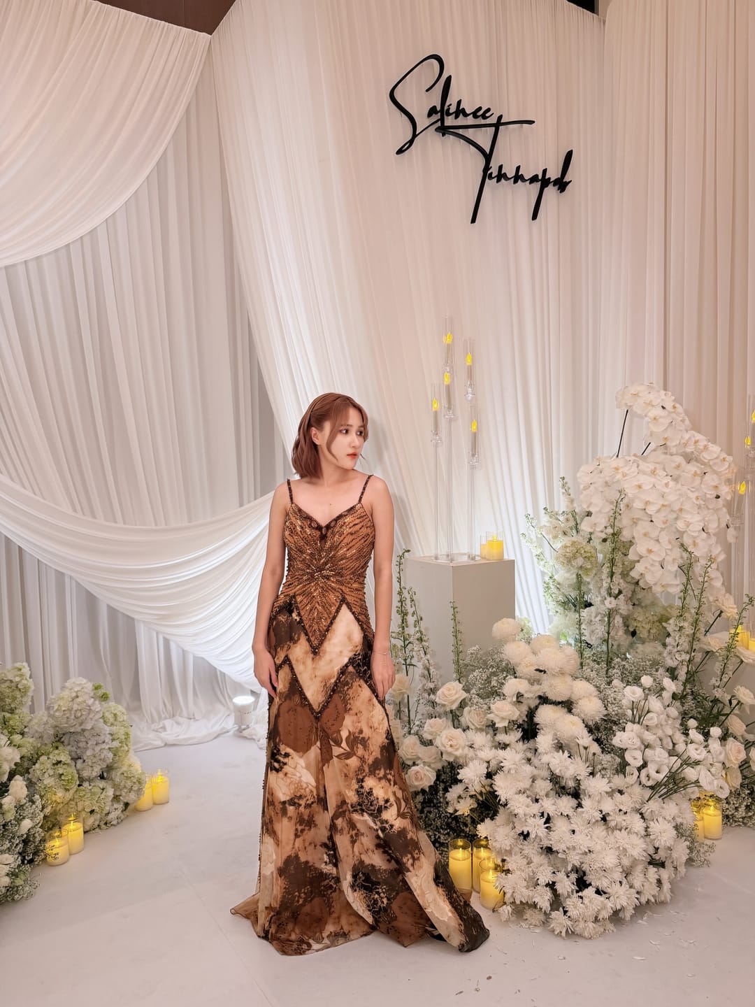 Customer photo review of V270 Vintage Bronze Mirage Beaded Gown (S-M)