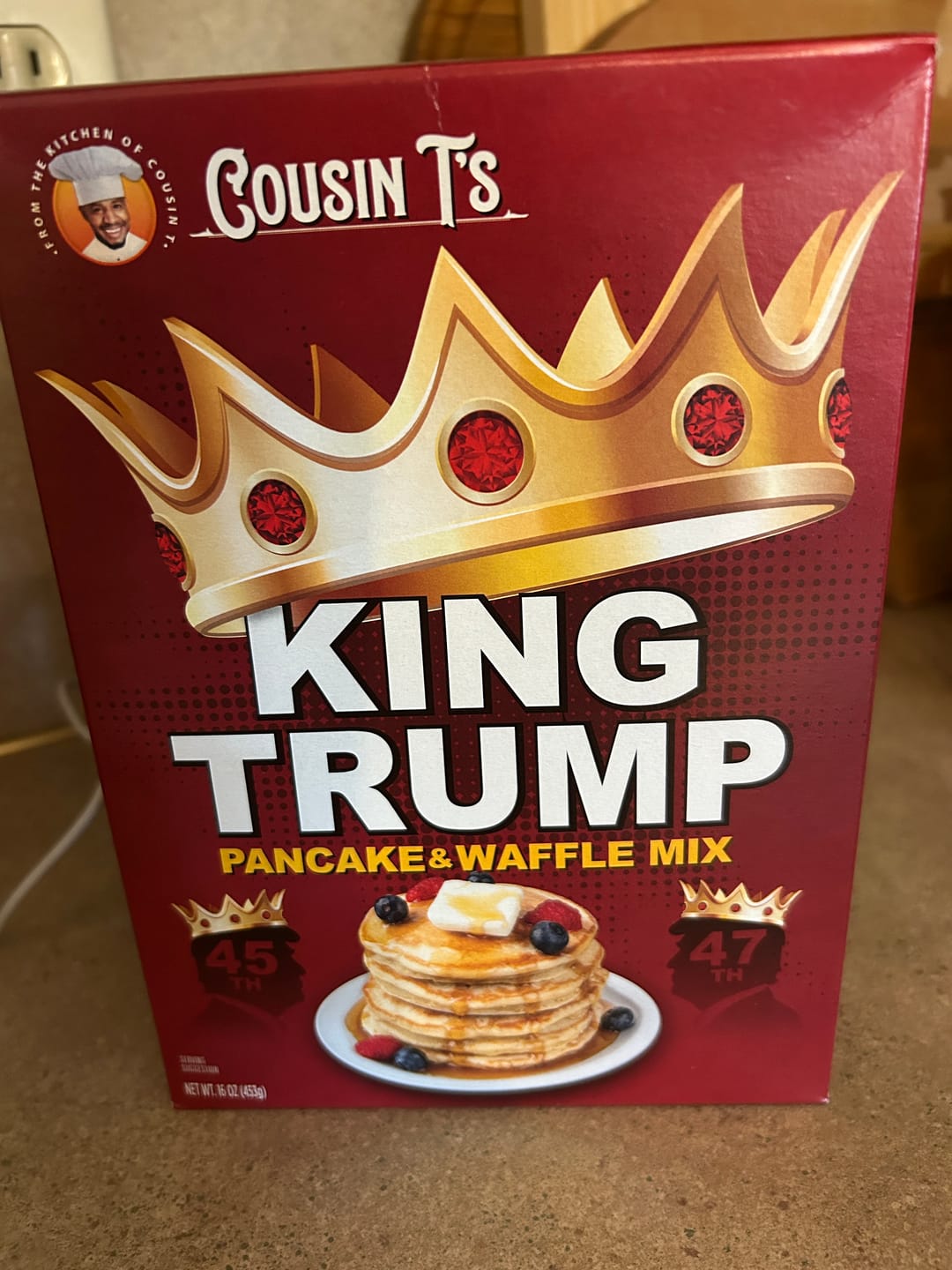 Customer photo review of Cousin T’s - King Trump Pancake & Waffle Mix