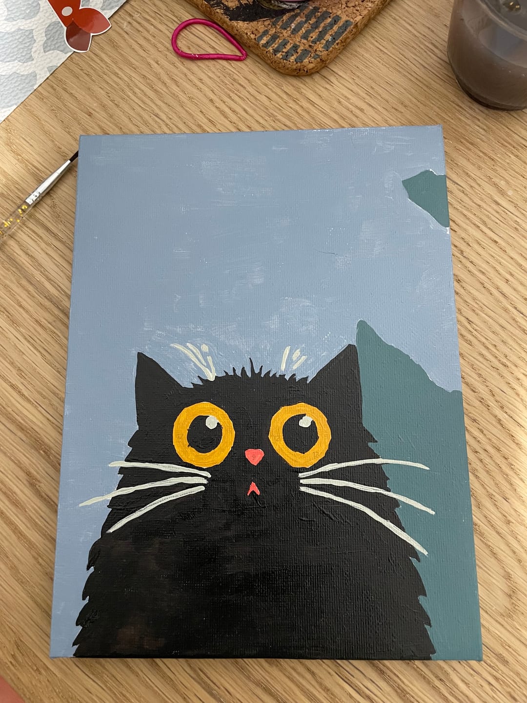 Customer photo review of 6 Mini Paintings - Crazy Cat Set