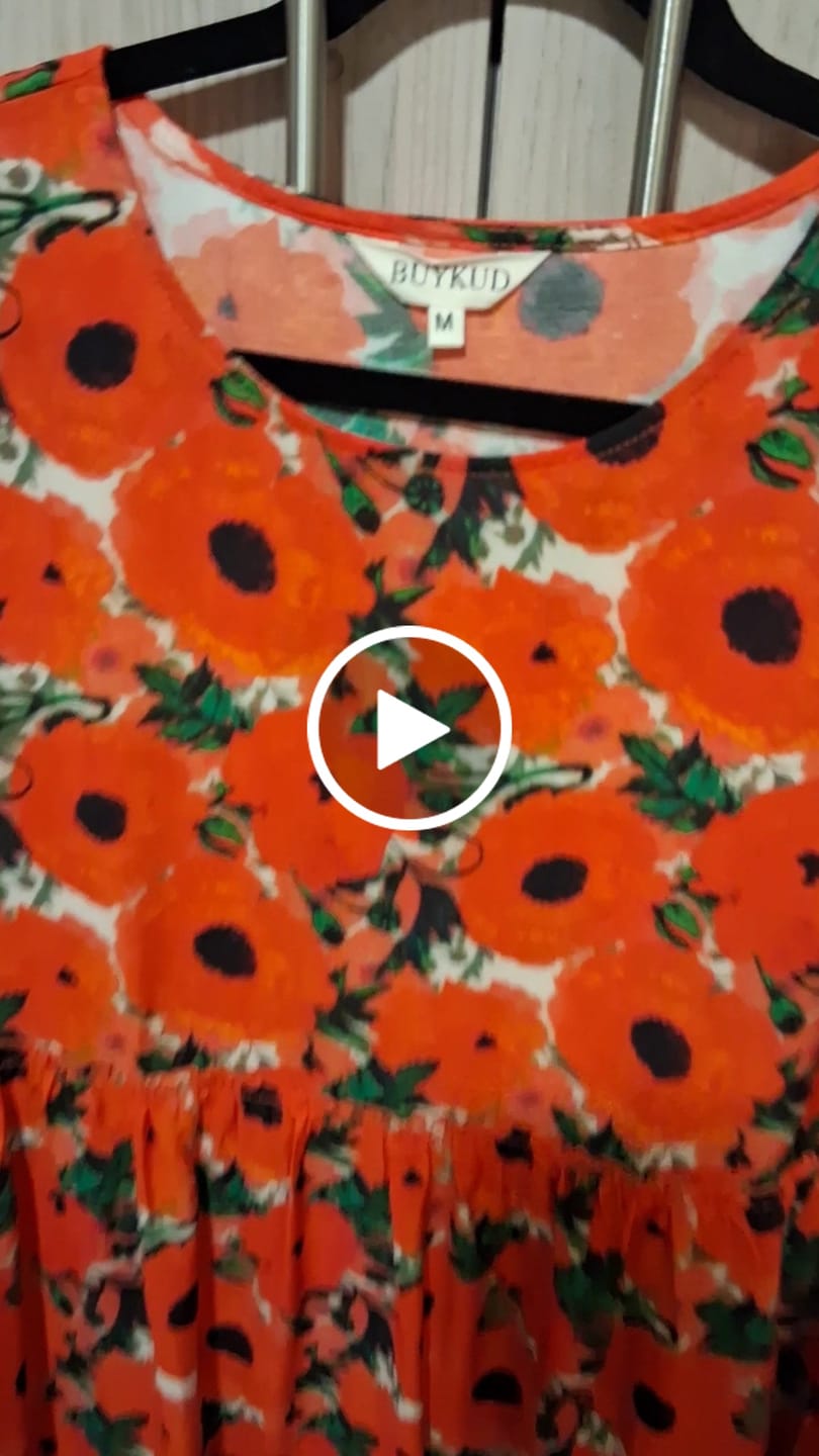Customer video review of Plus Size Women Floral Vintage Casual Short Sleeve Dress