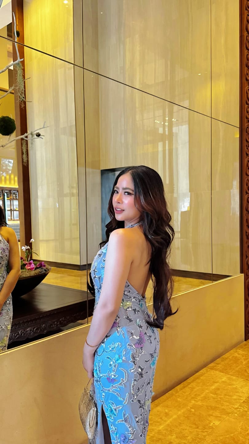 Customer photo review of P04 Primavera Lavender Butterfly Beaded Gown (S-M)