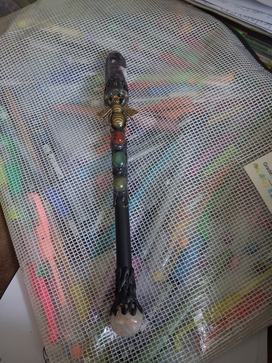 Customer photo review of Olivenorma Natural Gemstone Single Point Hexagonal Column Magic Crystal Wands