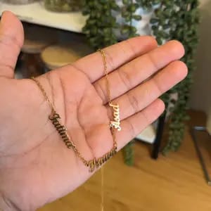 Customer photo review of The Custom Signature Name Necklace