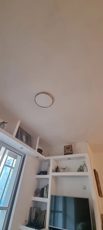 Customer photo review of Ceiling Light, Natural Rubberwood, Slim Flush Mount, Integrated LED
