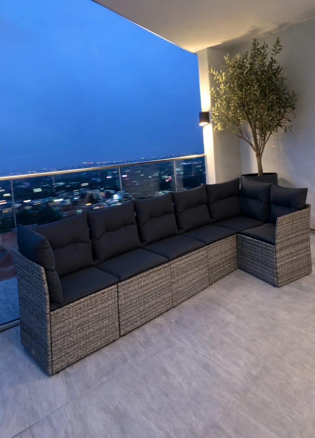 Customer photo review of PE Rattan 6-Piece Modular Garden Corner Sofa Set with Cushions | GardenCorner