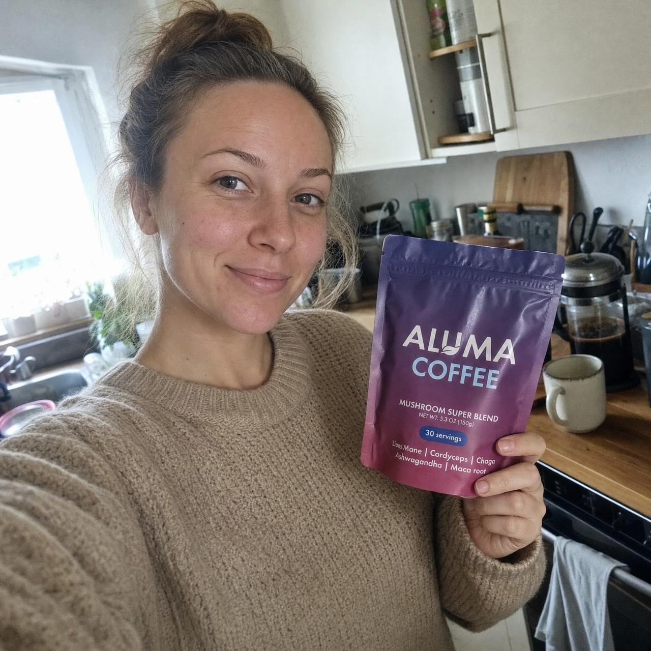 Customer photo review of ALUMA Houbová Káva - Blend pro Energii a Soustředění