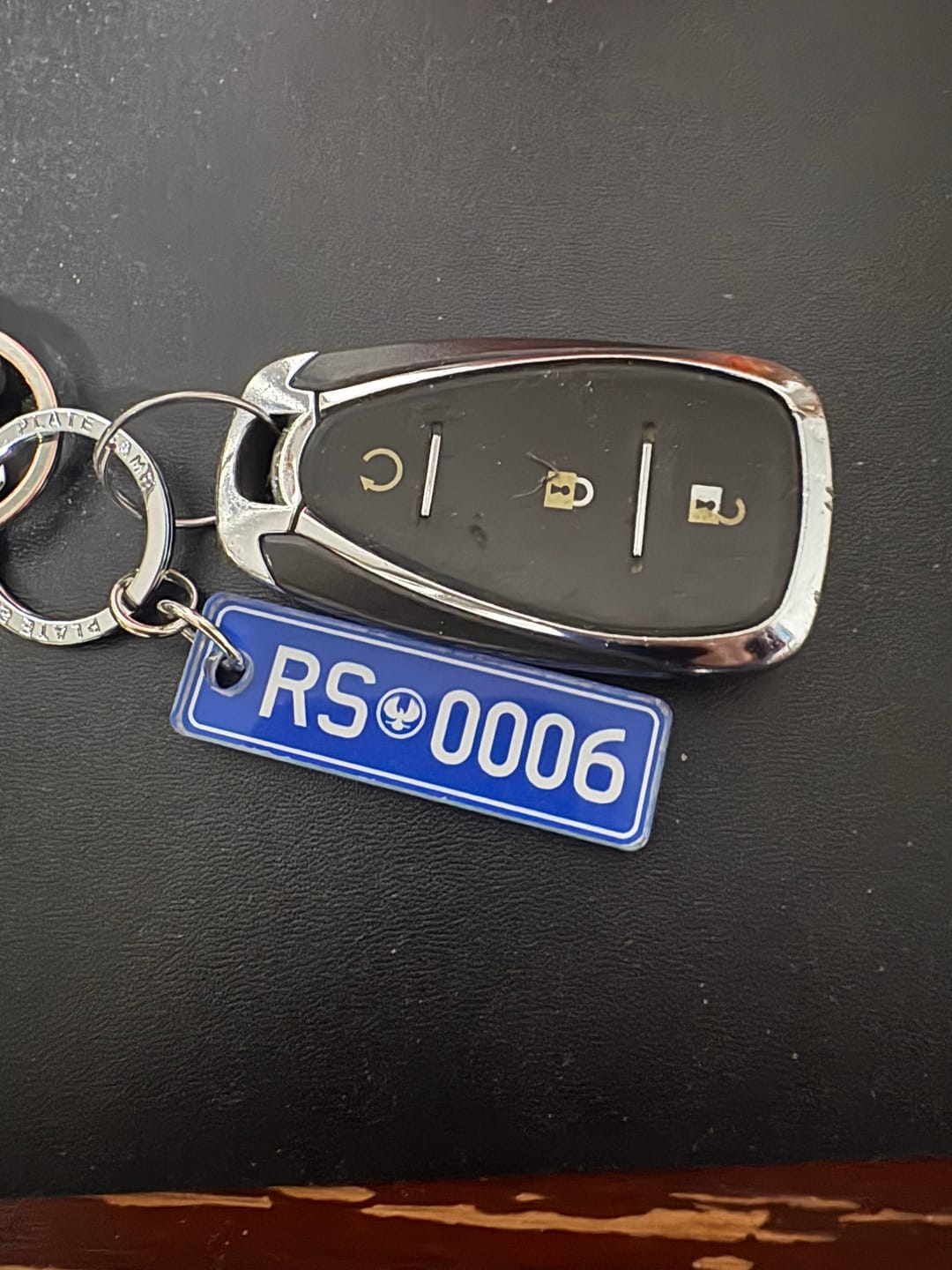 Customer photo review of SA Emblem Licence Plate Custom Keychain