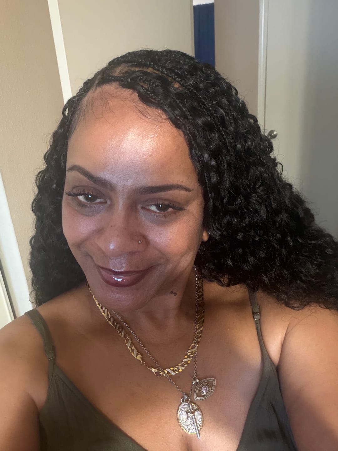 Customer photo review of Ywigs Burmese Water Curly Human Crochet Hair