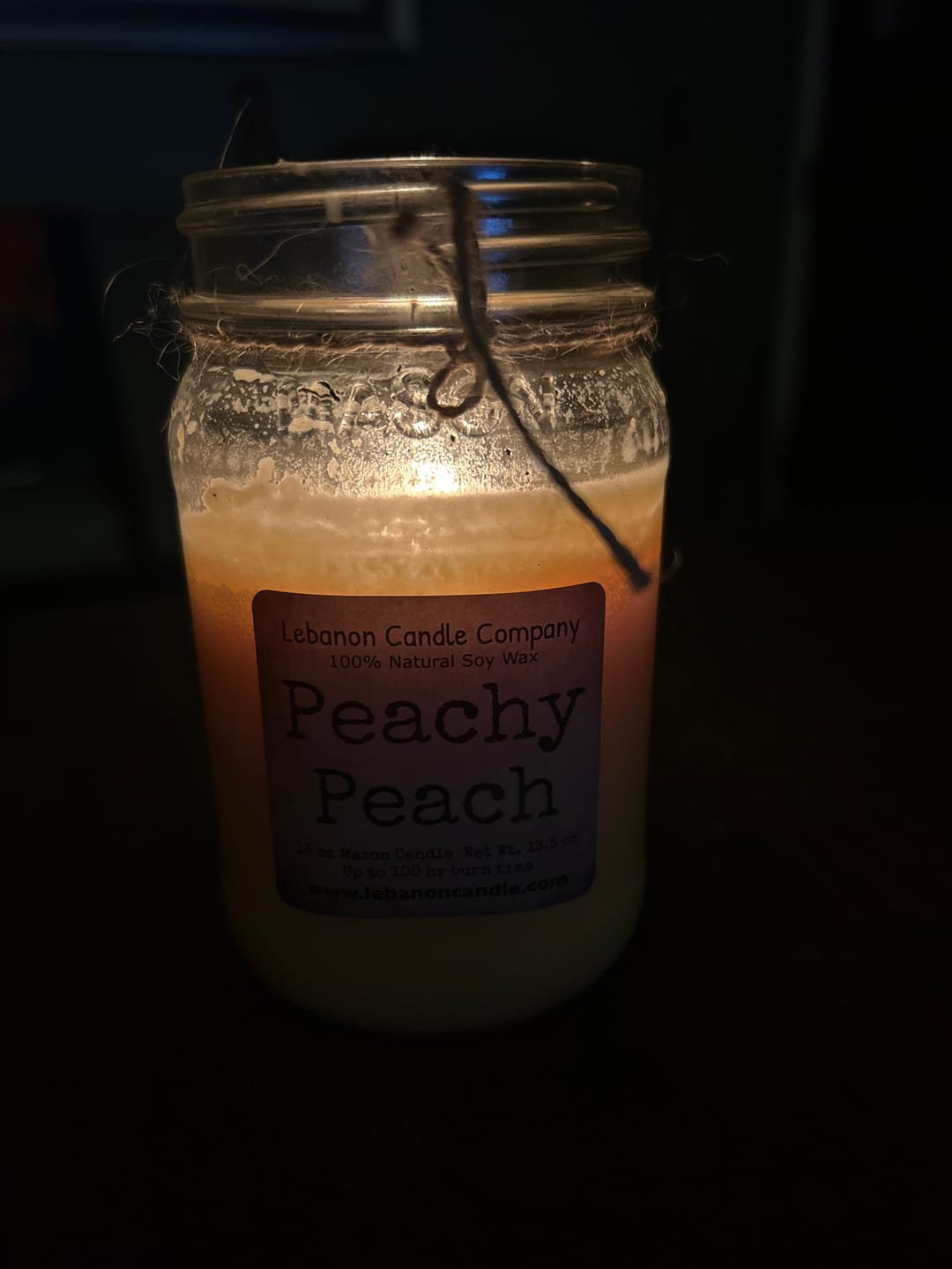 Customer photo review of Peachy Peach Candle