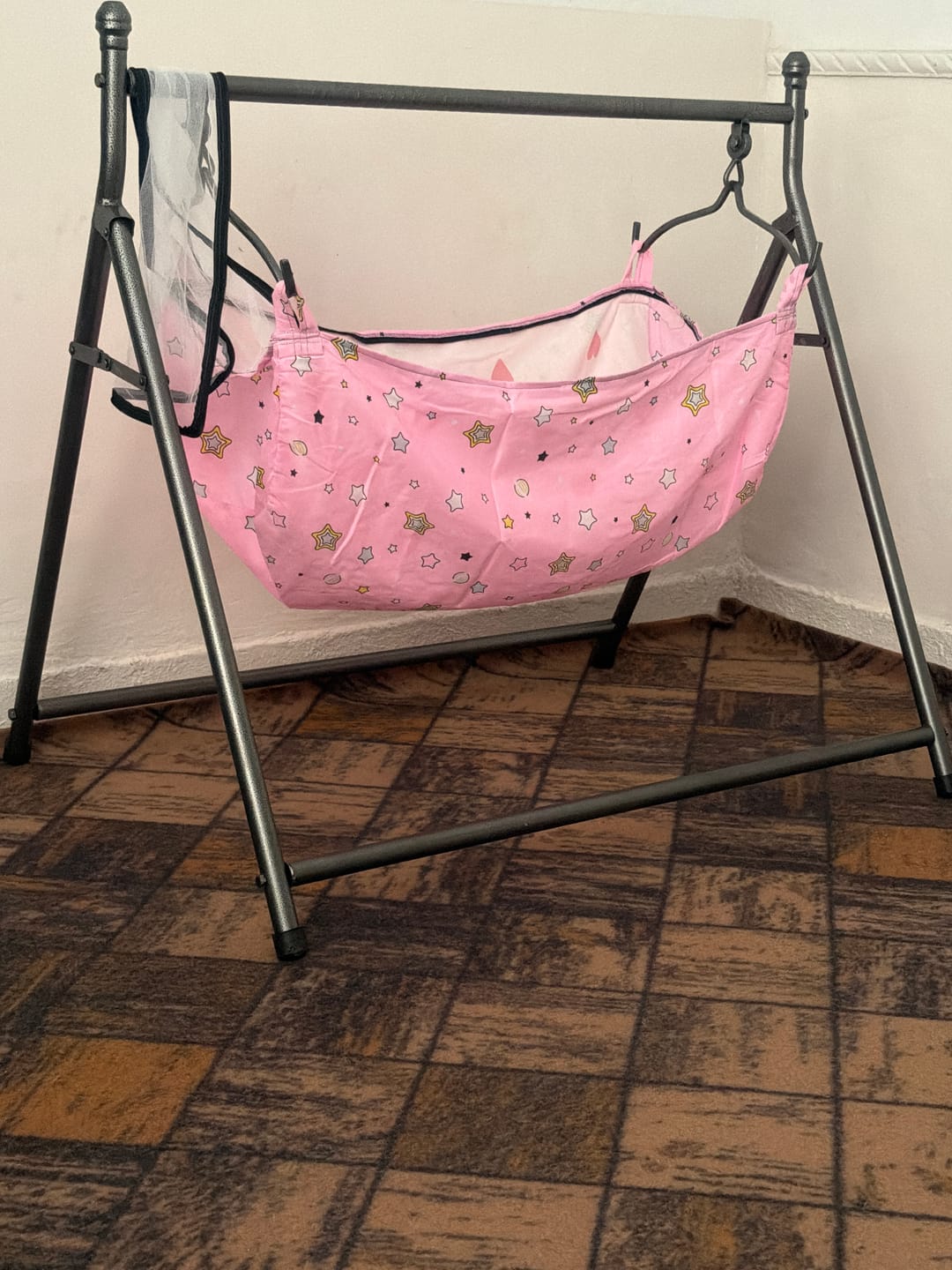 Customer photo review of Foldable Iron Rod Cradle Swing With Free Mosquito Net
