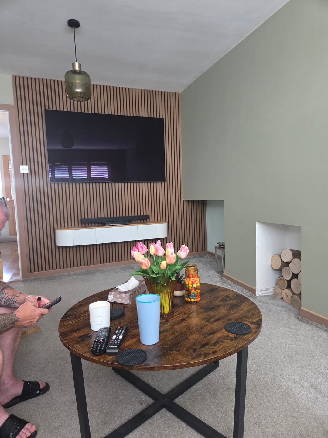 Customer photo review of Natural Oak Acoustic Wall Panel