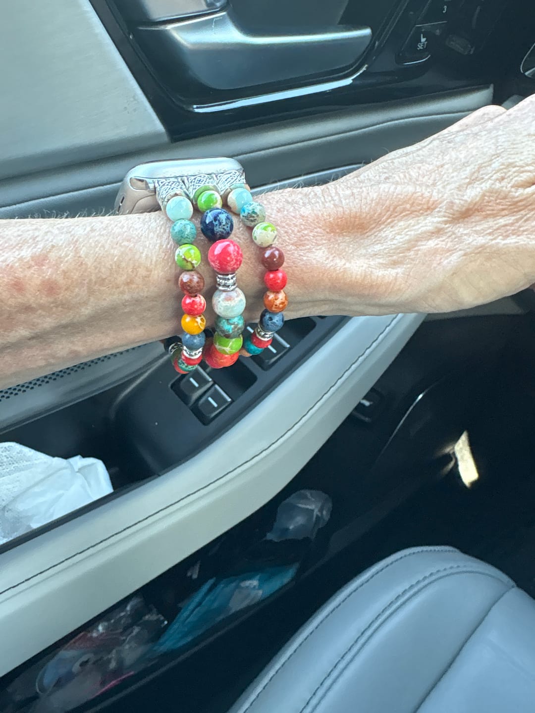 Customer photo review of Vibrant Chakra Stretch Apple Watch Strap