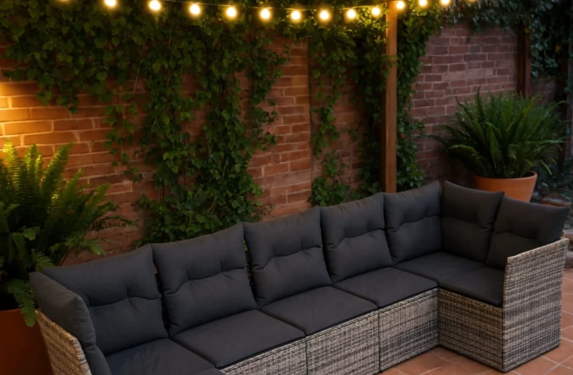 Customer photo review of PE Rattan 6-Piece Modular Garden Corner Sofa Set with Cushions | GardenCorner