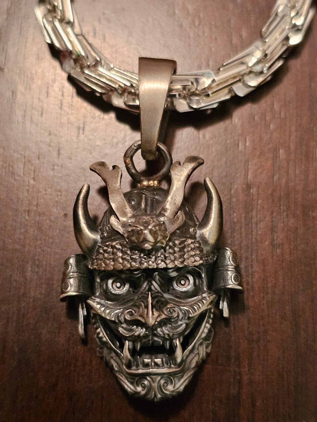 Customer photo review of Samurai Hannya Pendant