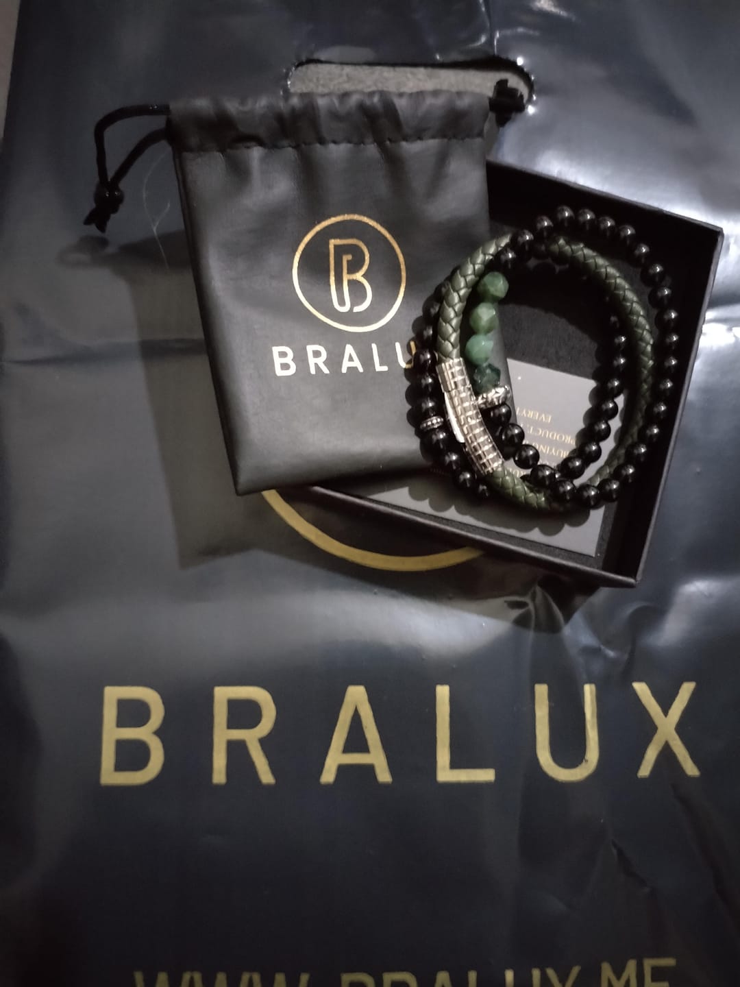 Customer photo review of Green Leather Stack