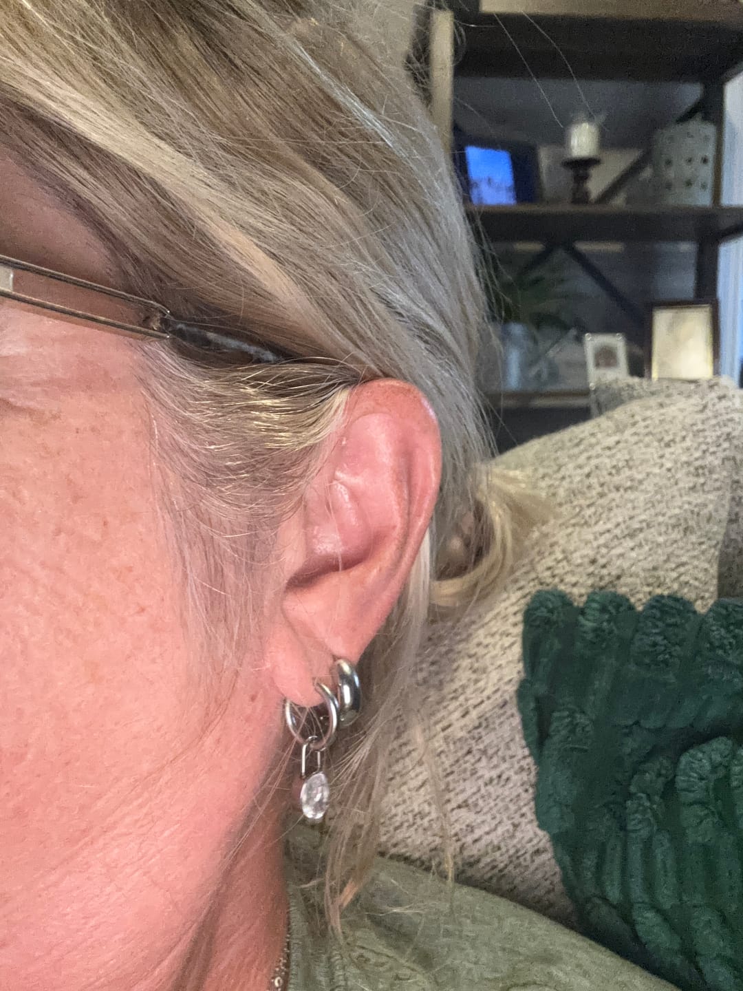 Customer photo review of Diamond Lock Earrings (Bundle)