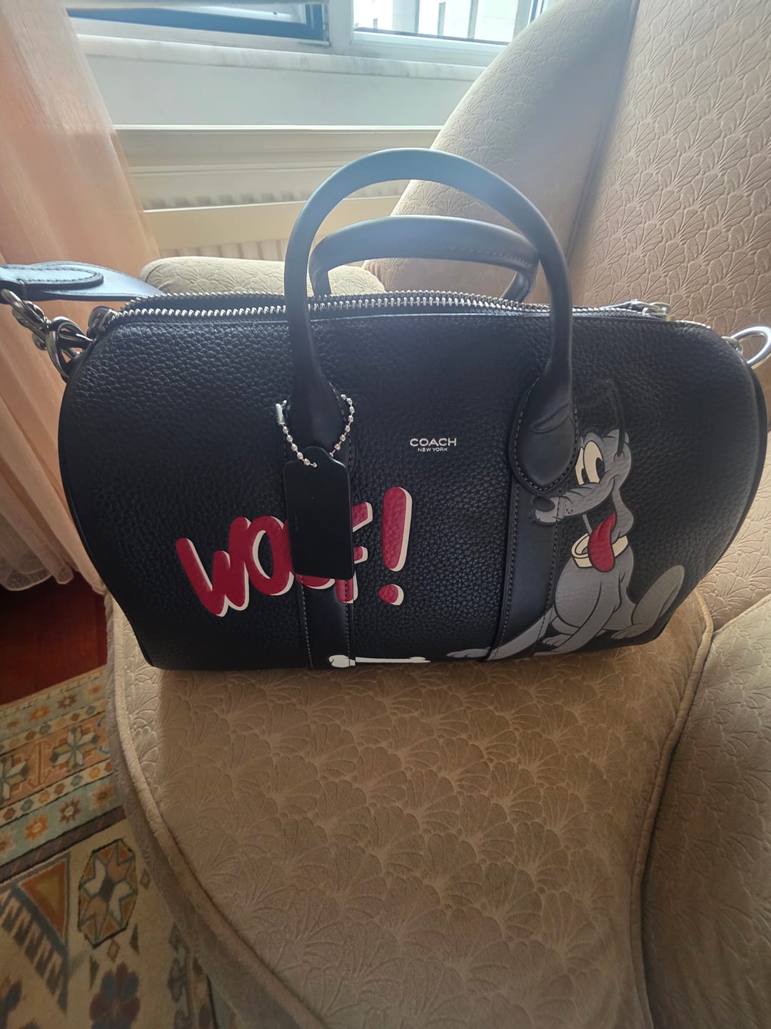 Customer photo review of Coach Unisex Disney X Coach Compass Bag 35 With Mickey Mouse Black