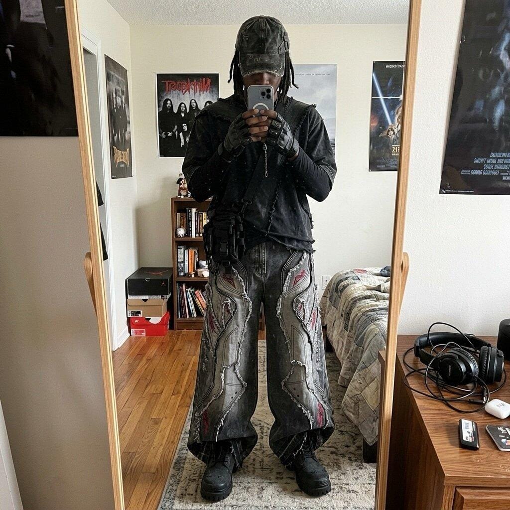 Customer photo review of Wasteland Deconstructed Raw-Edge Distressed Jeans