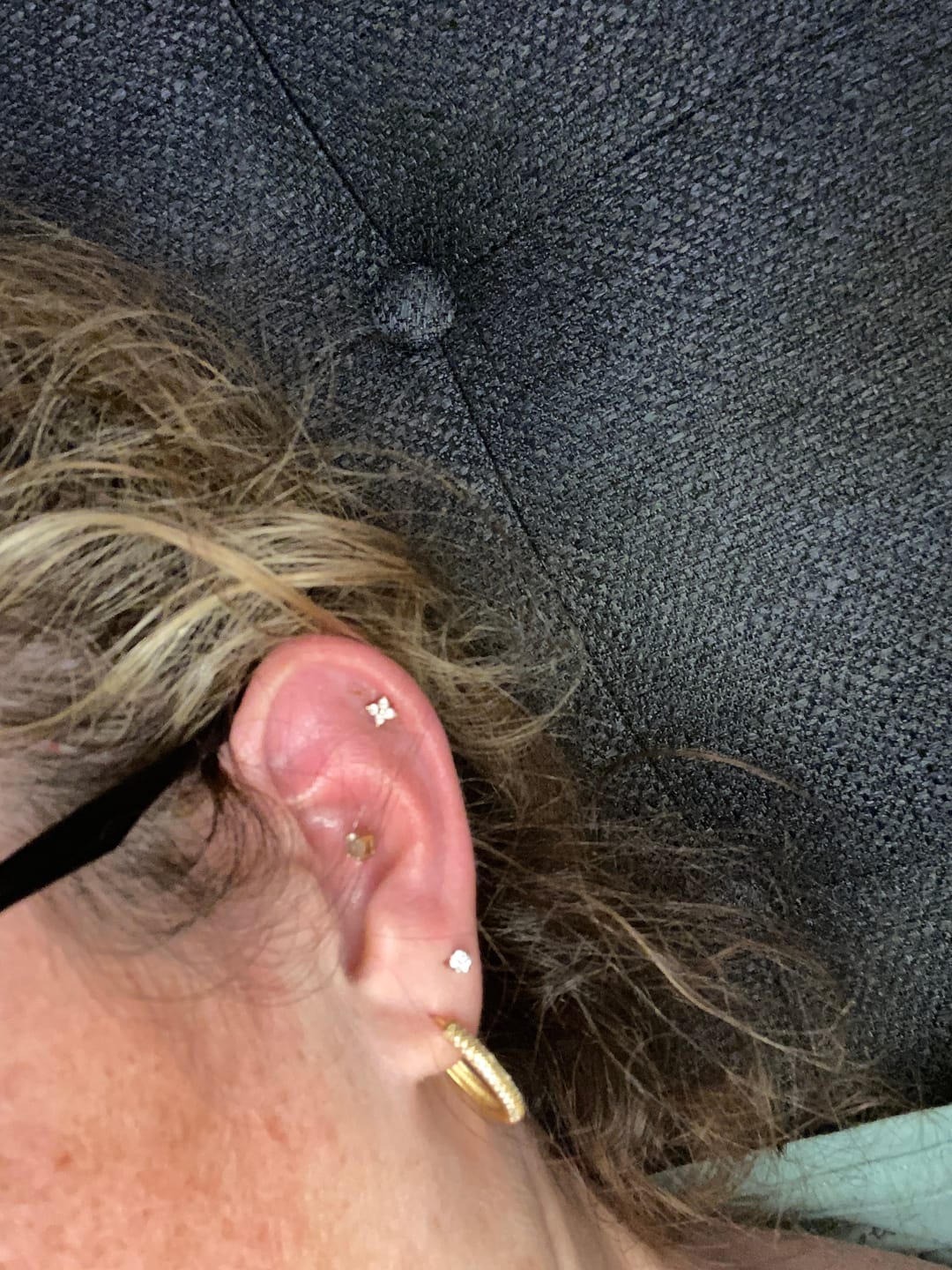 Customer photo review of Circle Cubic Zirconia Studs