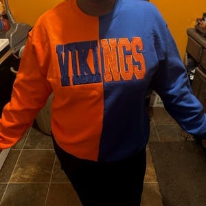 Customer photo review of Custom Glitter Embroidered Two Tone Sweatshirt | Gifts for Sports Mom