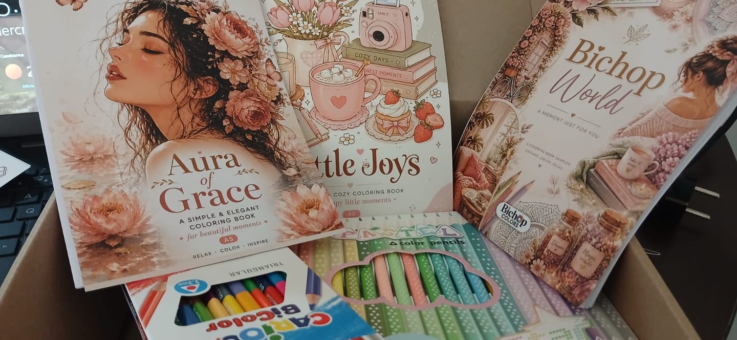 Customer photo review of 🎁كتب التلوين للكبار +24 قلم تلوين احترافي