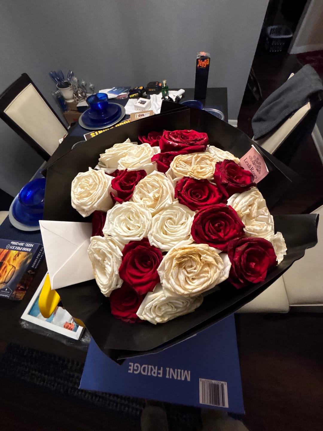 Customer photo review of White & Red Bouquet