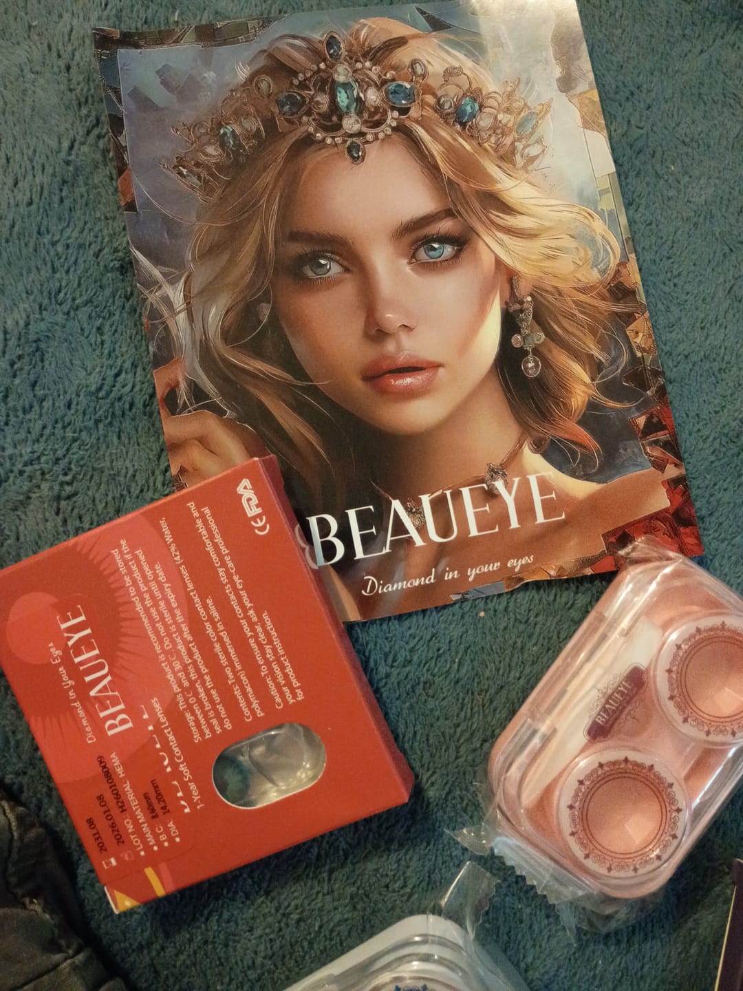 Customer photo review of Amazonia Antarctic Blue Prescription Colored Contact Lenses
