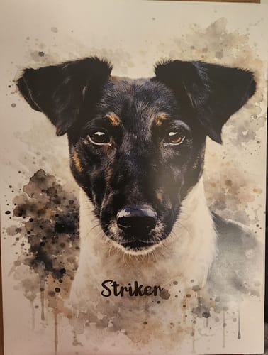 Customer photo review of Personalised Poster - Watercolour Realistic Portrait