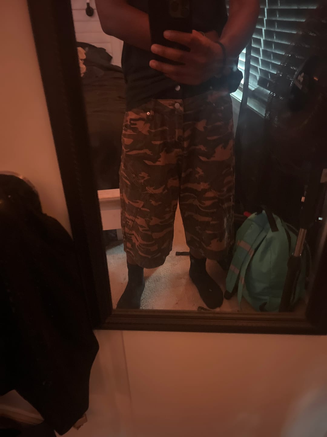 Customer photo review of Omirad Camo Panel Cargo Shorts