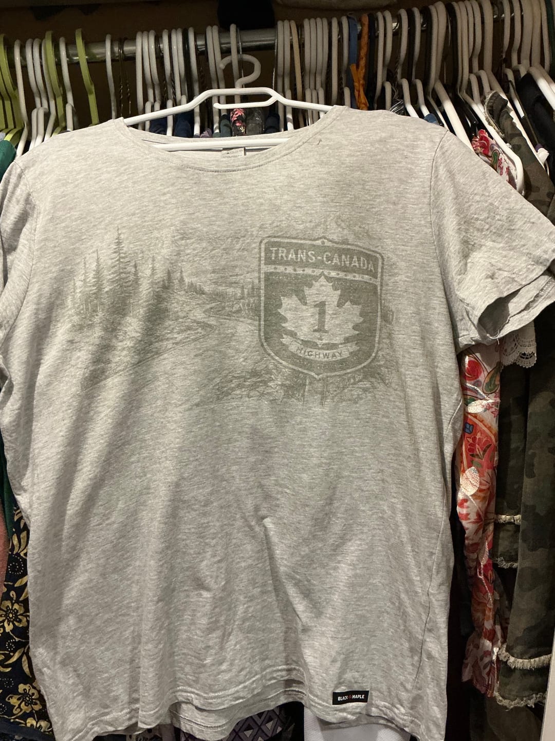 Customer photo review of Trans-Canada Highway Mountain Scenic Road Trip T-shirt