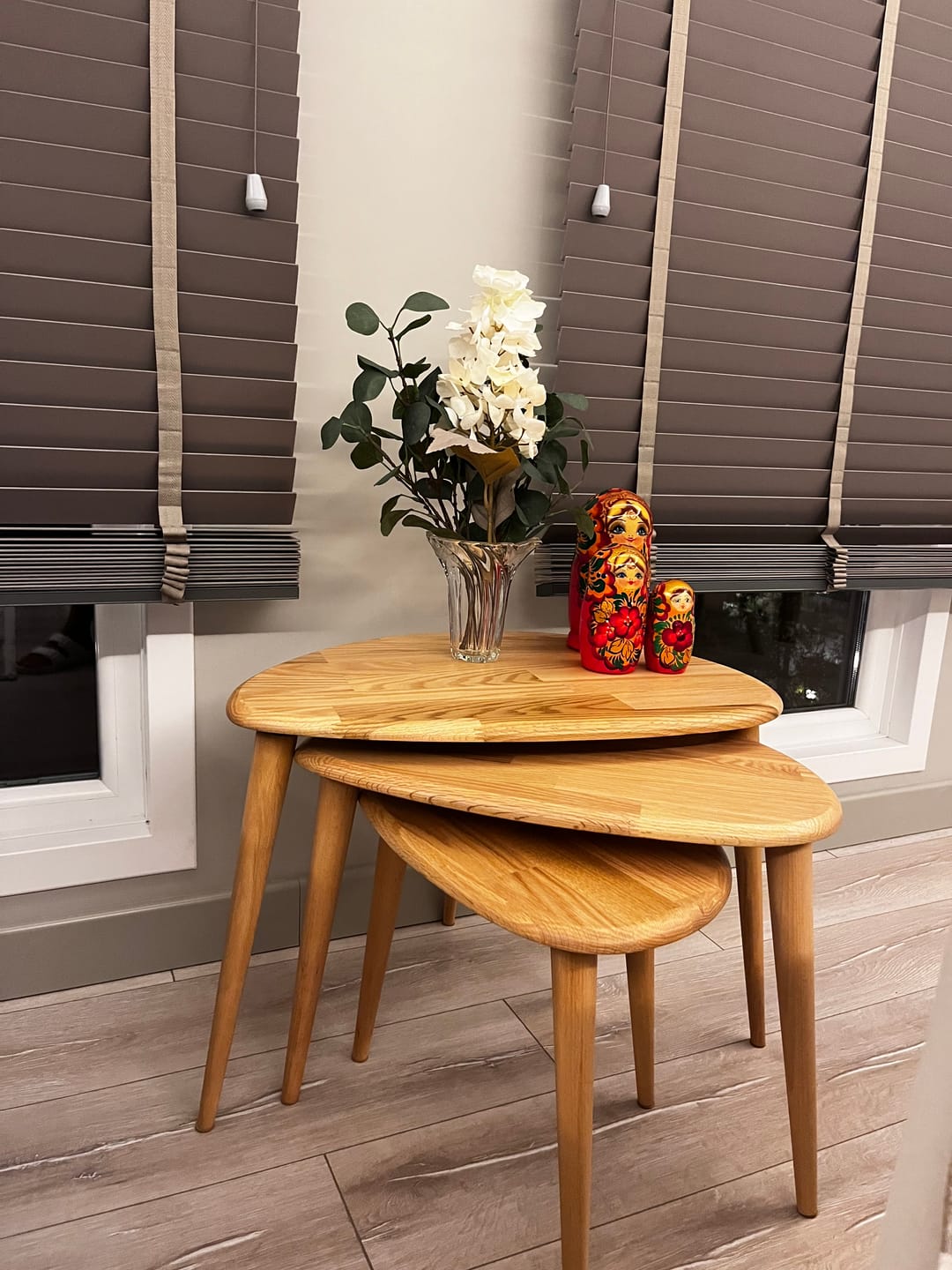 Customer photo review of 3'lü Zigon Sehpa - Masif Sehpa Takımı