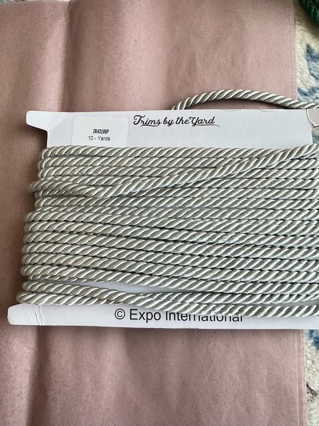 Customer photo review of Rebekah 1/4" Twisted Cord Trim (Sold by the Yard)