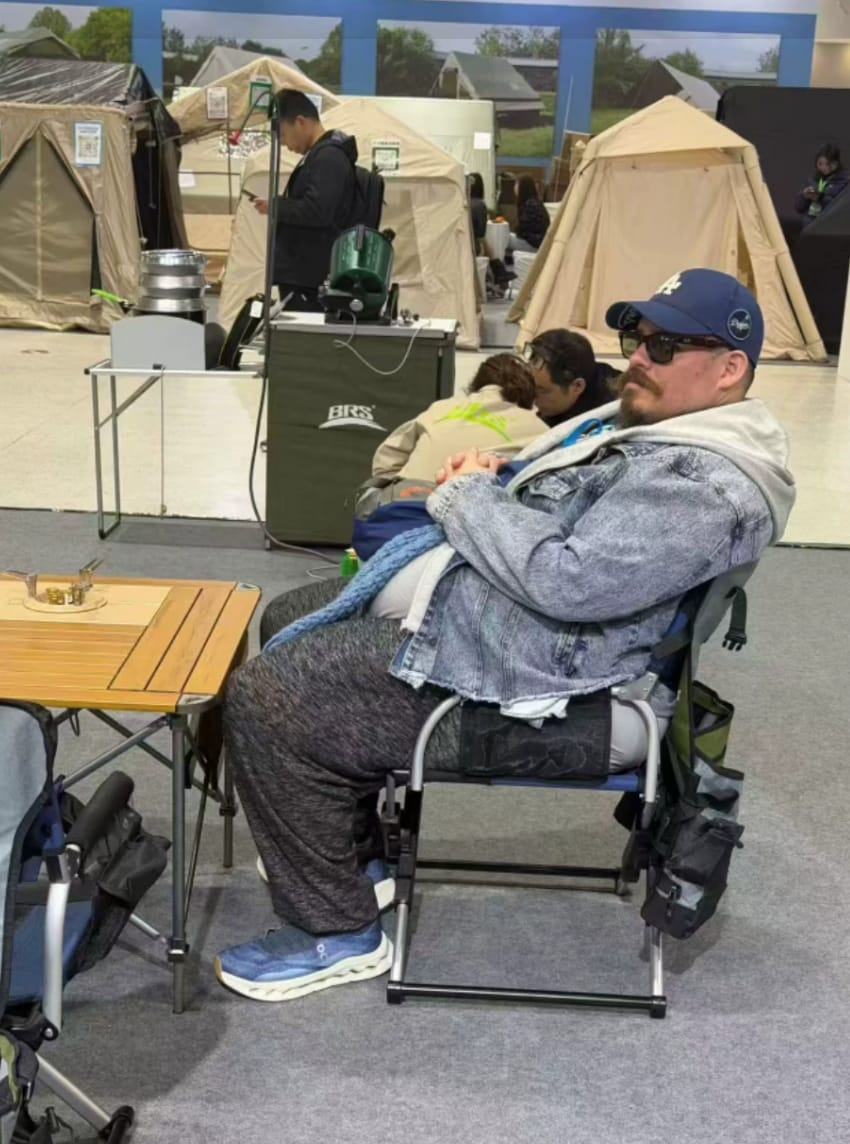 Customer photo review of Portable Aluminum Alloy Folding Camping Chair Director's Chair with Backrest for Camping, Fishing, RV & Outdoor Travel