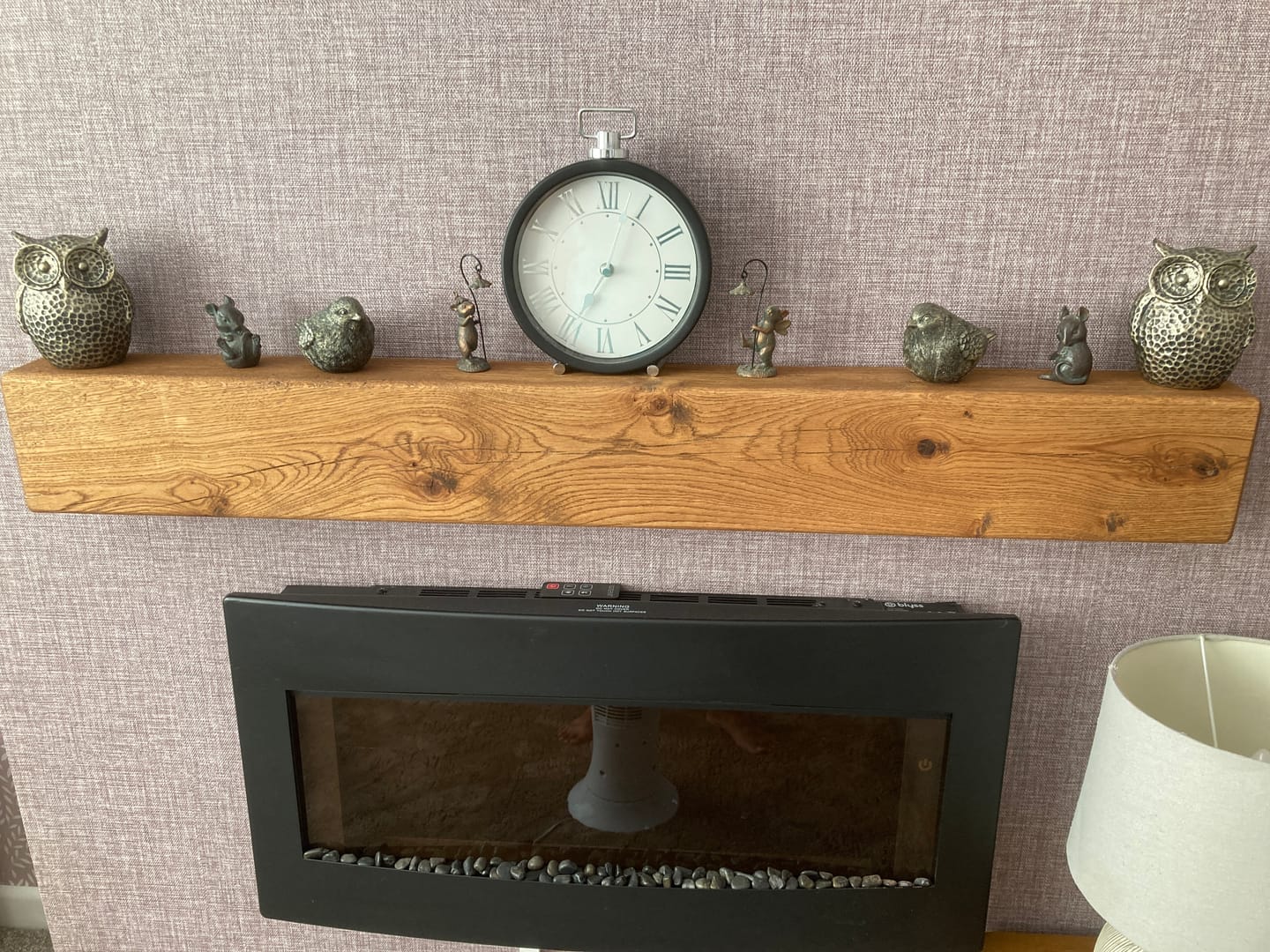 Customer photo review of Rustic Oak Fireplace Beam – Aged Mantel Beam 10cm × 15cm