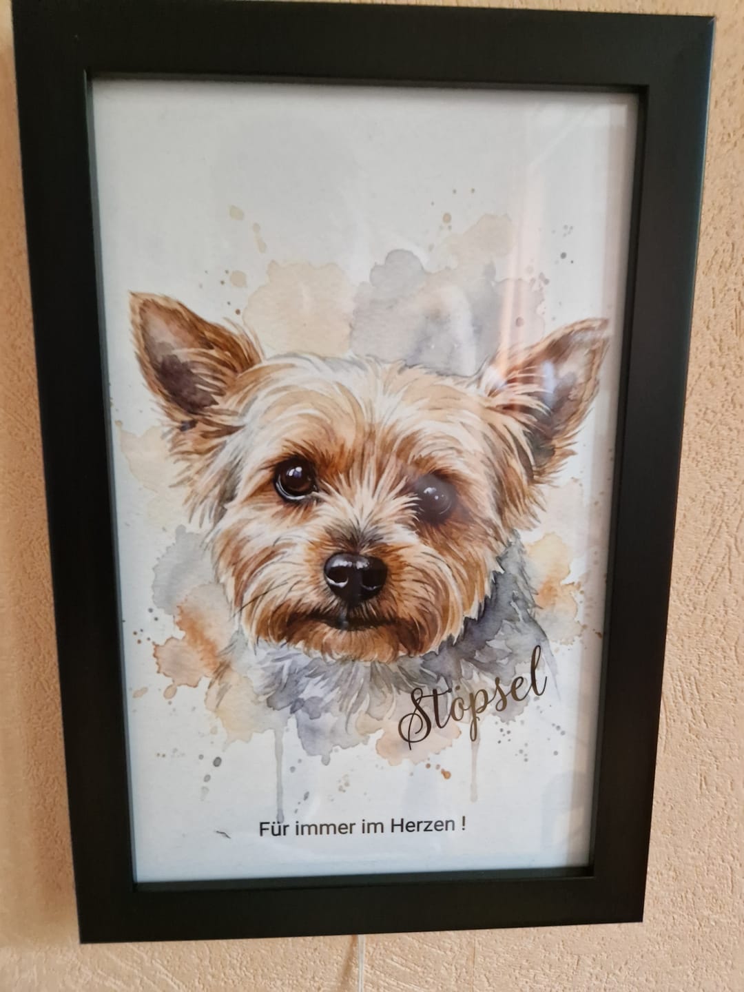 Customer photo review of Personalisiertes Hundeportrait Poster im Aquarell-Stil