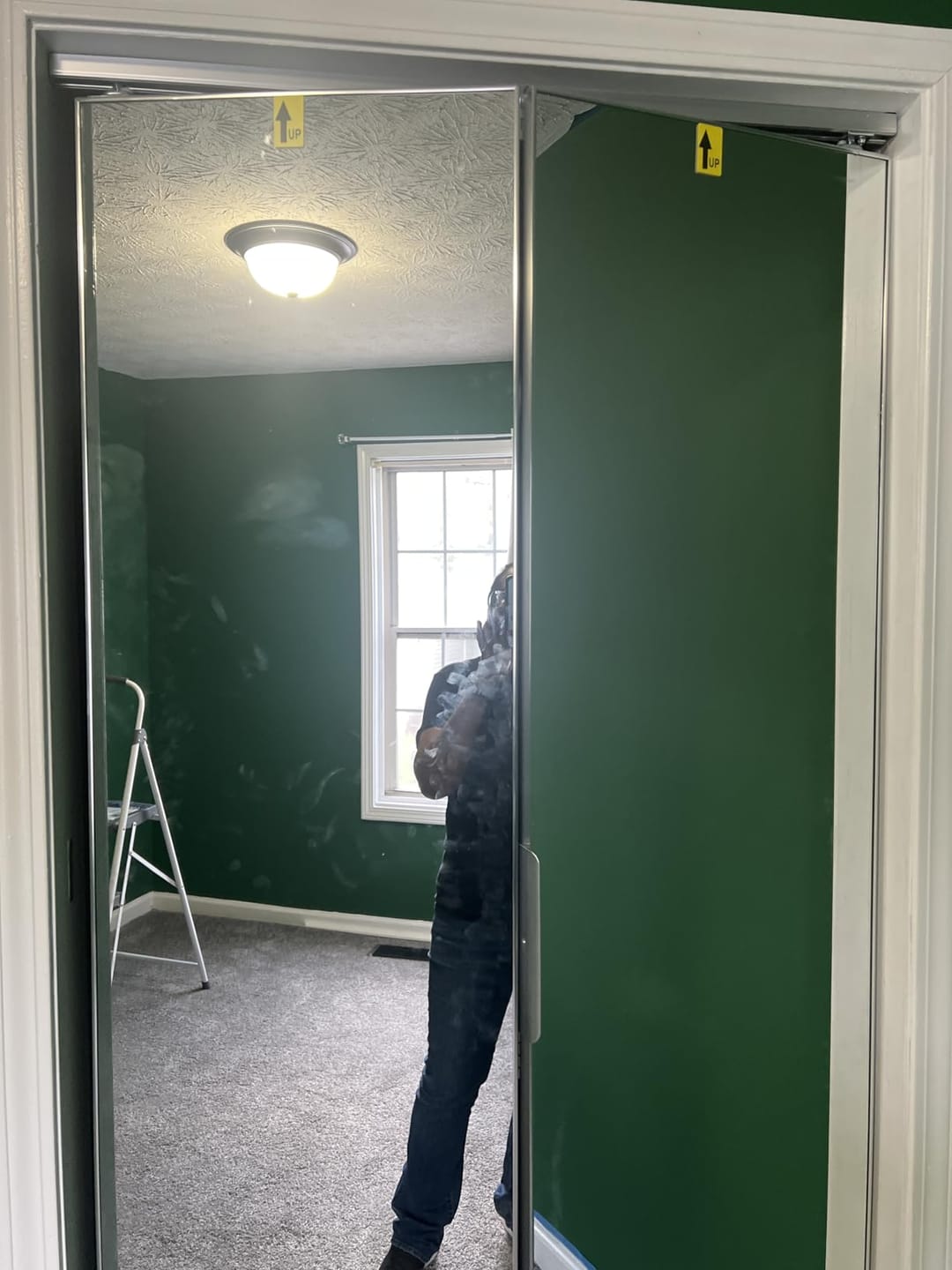 Customer photo review of TENONER Black Aluminum Frame Mirrored Interior Bi-Fold Closet Door for Bedroom, Laundry Room - Perfect for Dressing Design