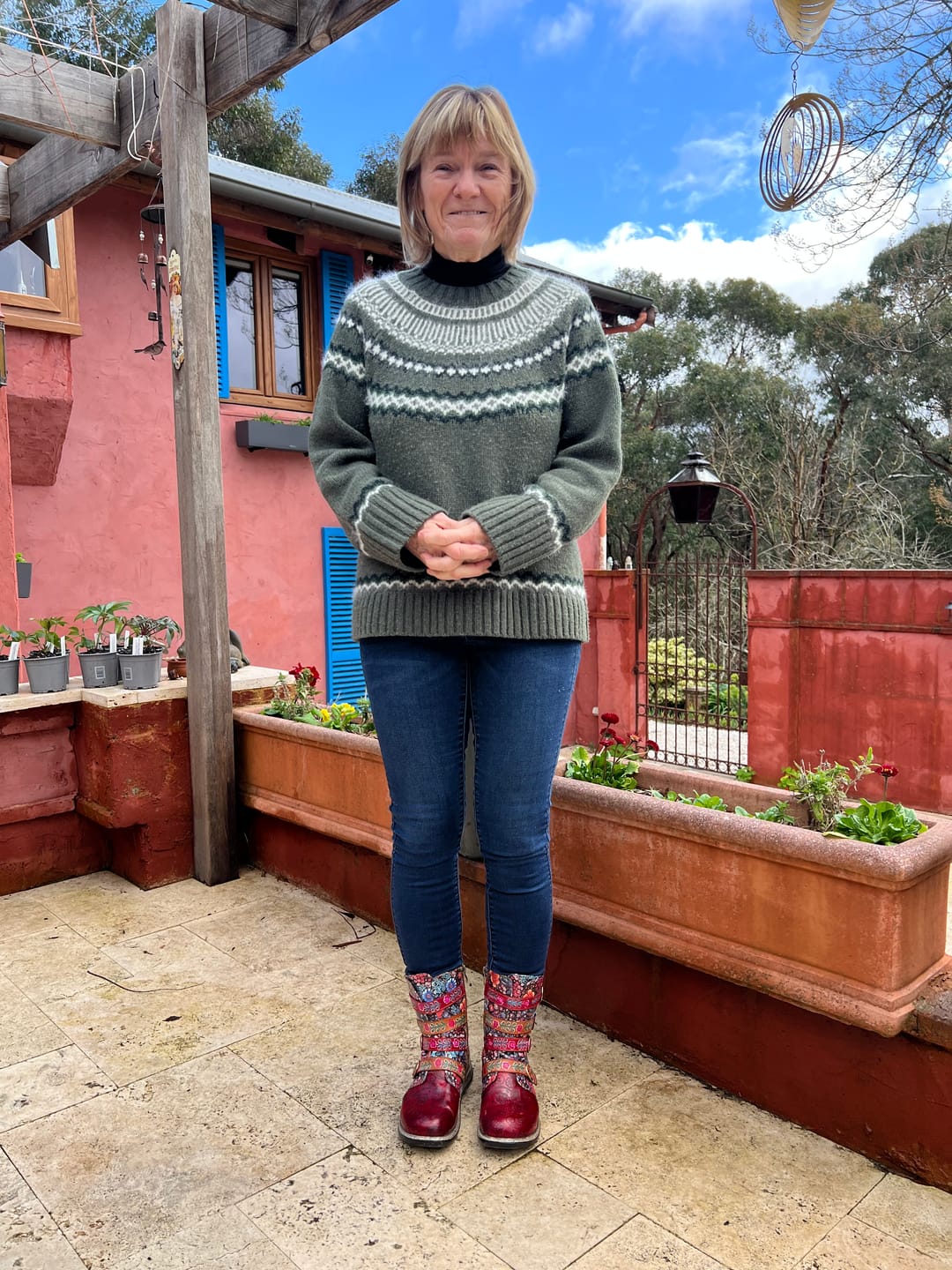 Customer photo review of Vintage Painted Boots