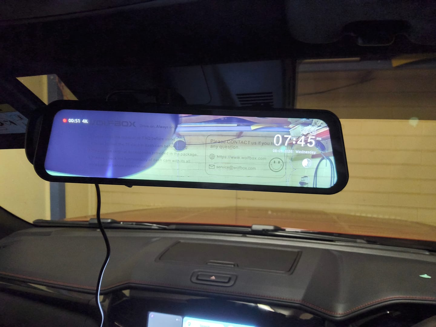 Customer photo review of WOLFBOX G900 TriPro Bumper Version 3 Channel Rear View Mirror RHD