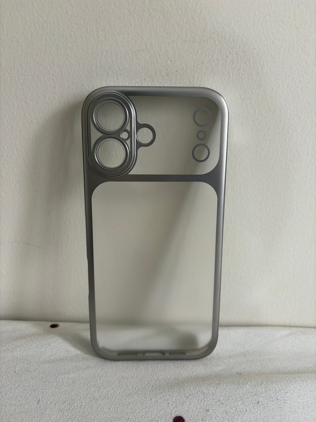 Customer photo review of LuxuryKase Hybrid Frosted Clear Case | Matte Hard Back Cover | Metallic Frame | Shockproof Slim Design | Anti-Fingerprint | In-Built Camera Lens Protection For iPhone