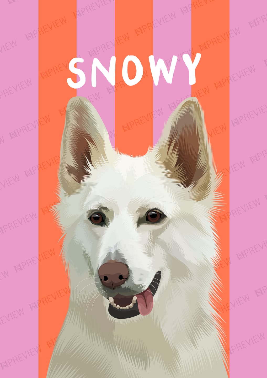 Customer photo review of Stripy - Custom Pet Portrait