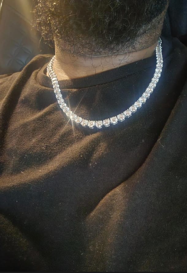 Customer photo review of GL VVS Moissanite Diamond Tennis Chain Bracelet ALL SIZE S925 Silver