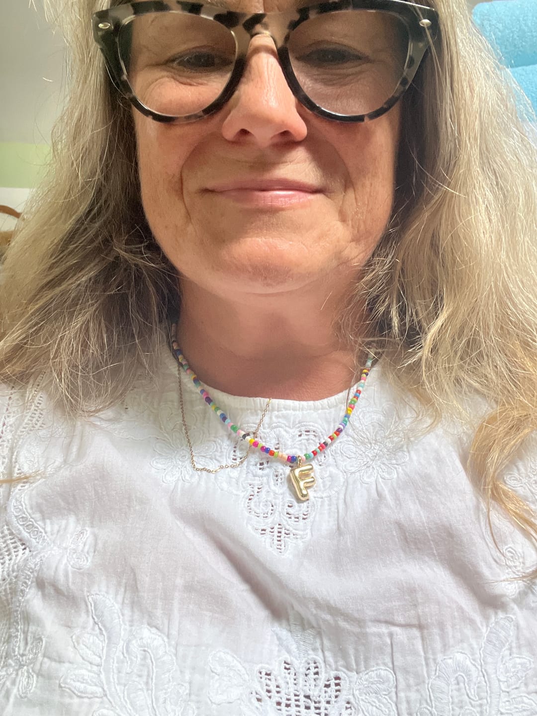 Customer photo review of Marvello Initial Necklace