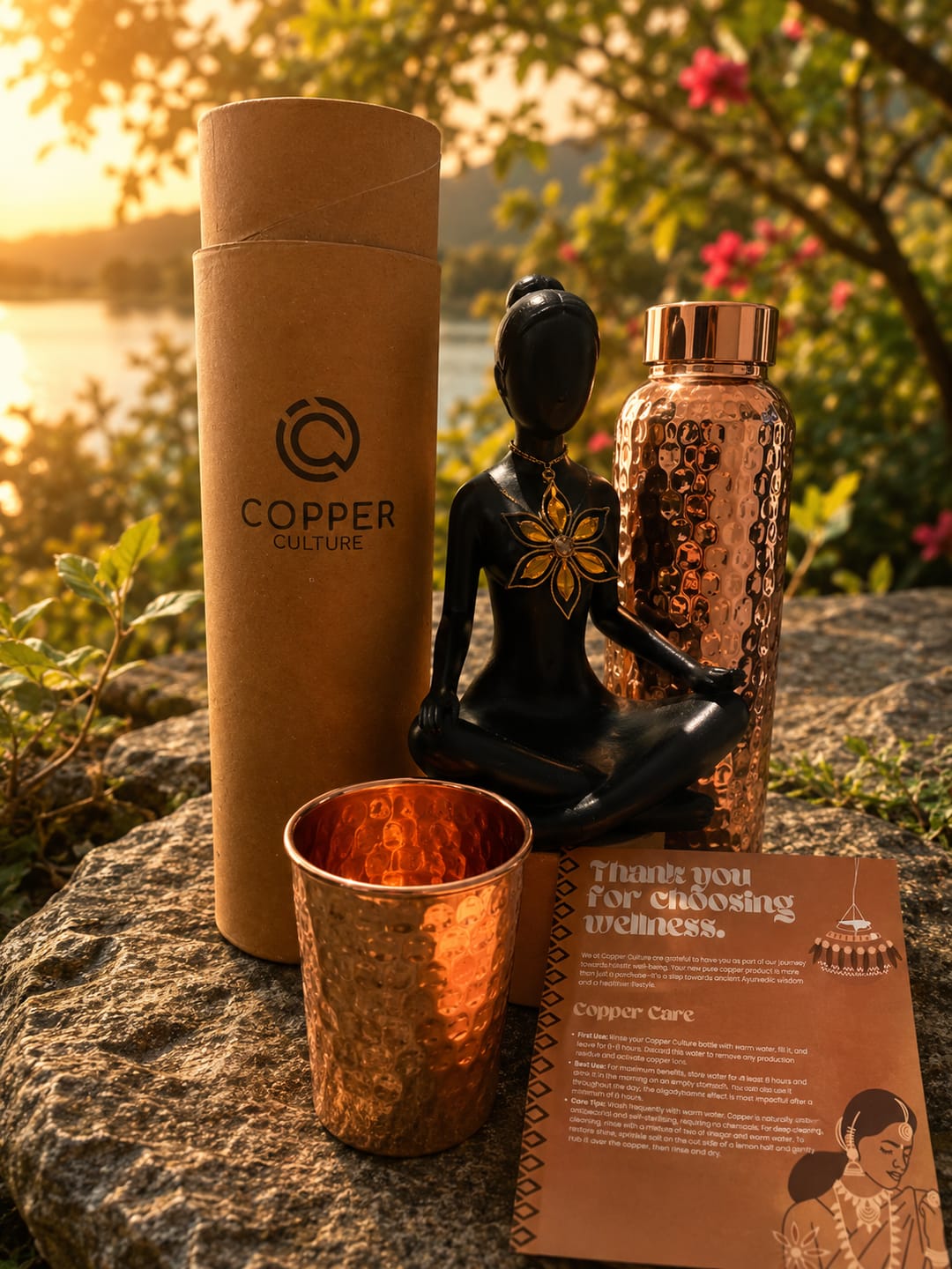 Customer photo review of Hammered Copper Gift Set - 2 Bottles & 2 Cups