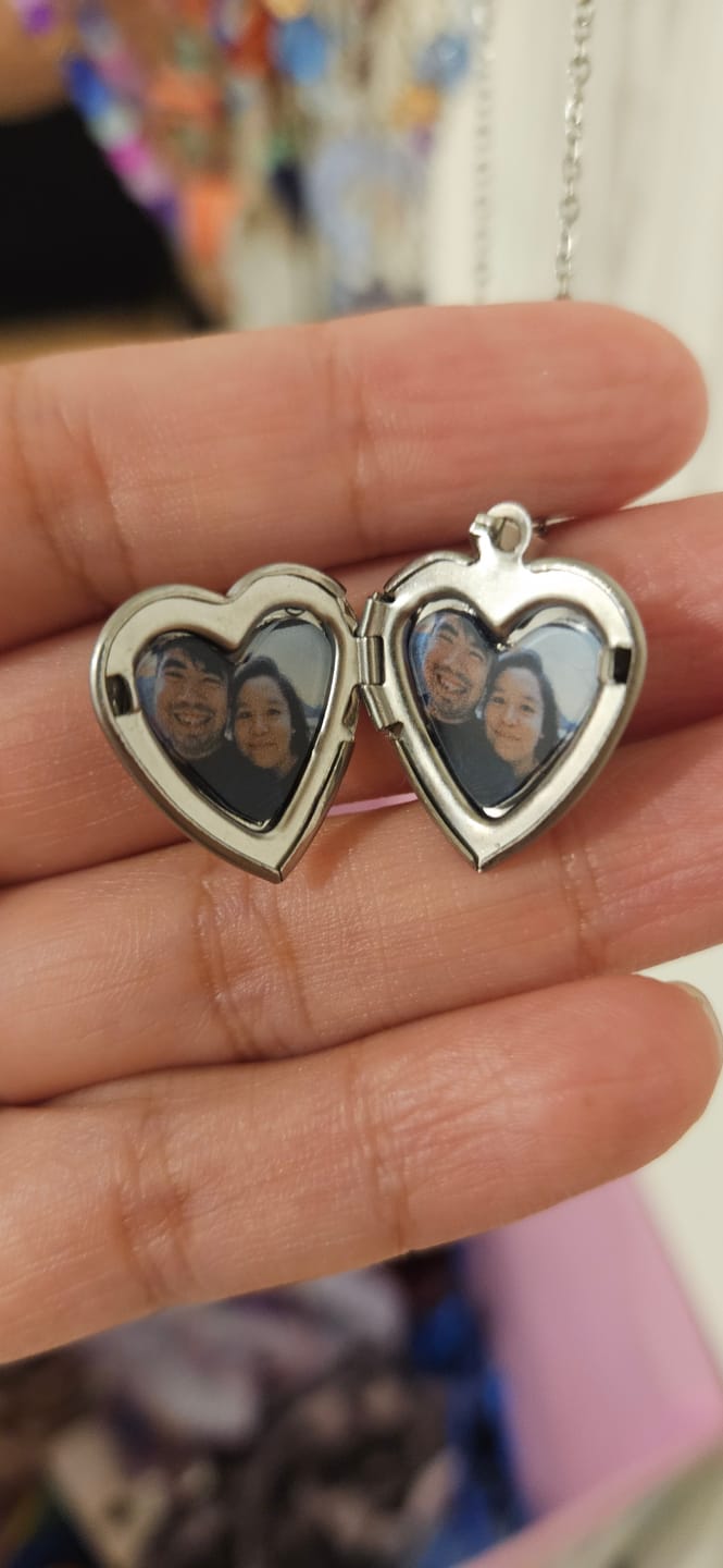 Customer photo review of Heart Locket Necklace Photo Pendant