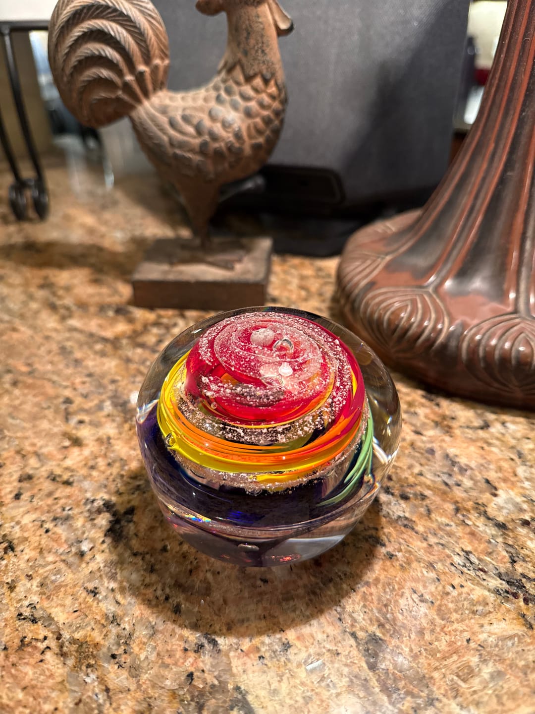 Customer photo review of Rainbow Bridge Swirl with Cremation Ash