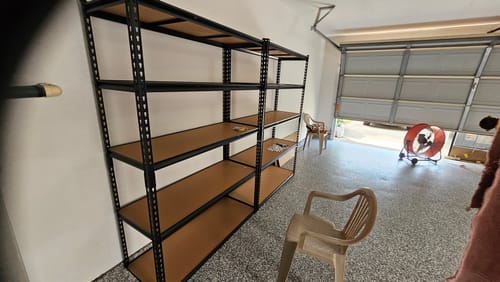 Customer photo review of Reibii 72"H x 48"W Garage Storage Shelves, 2650 lbs Heavy Duty Steel Shelving Rack, Adjustable Metal Shelves for Basement, Pantry & Utility Room