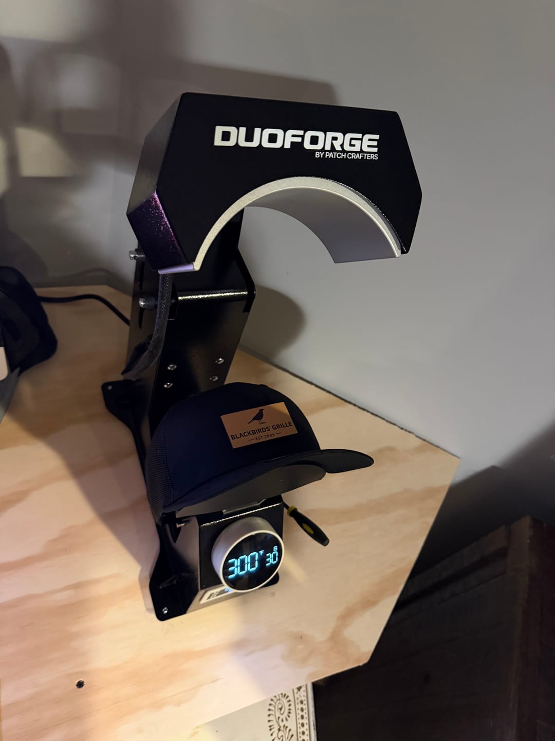 Customer photo review of DuoForge Automatic Dual-Heat platen Cap Heat Press