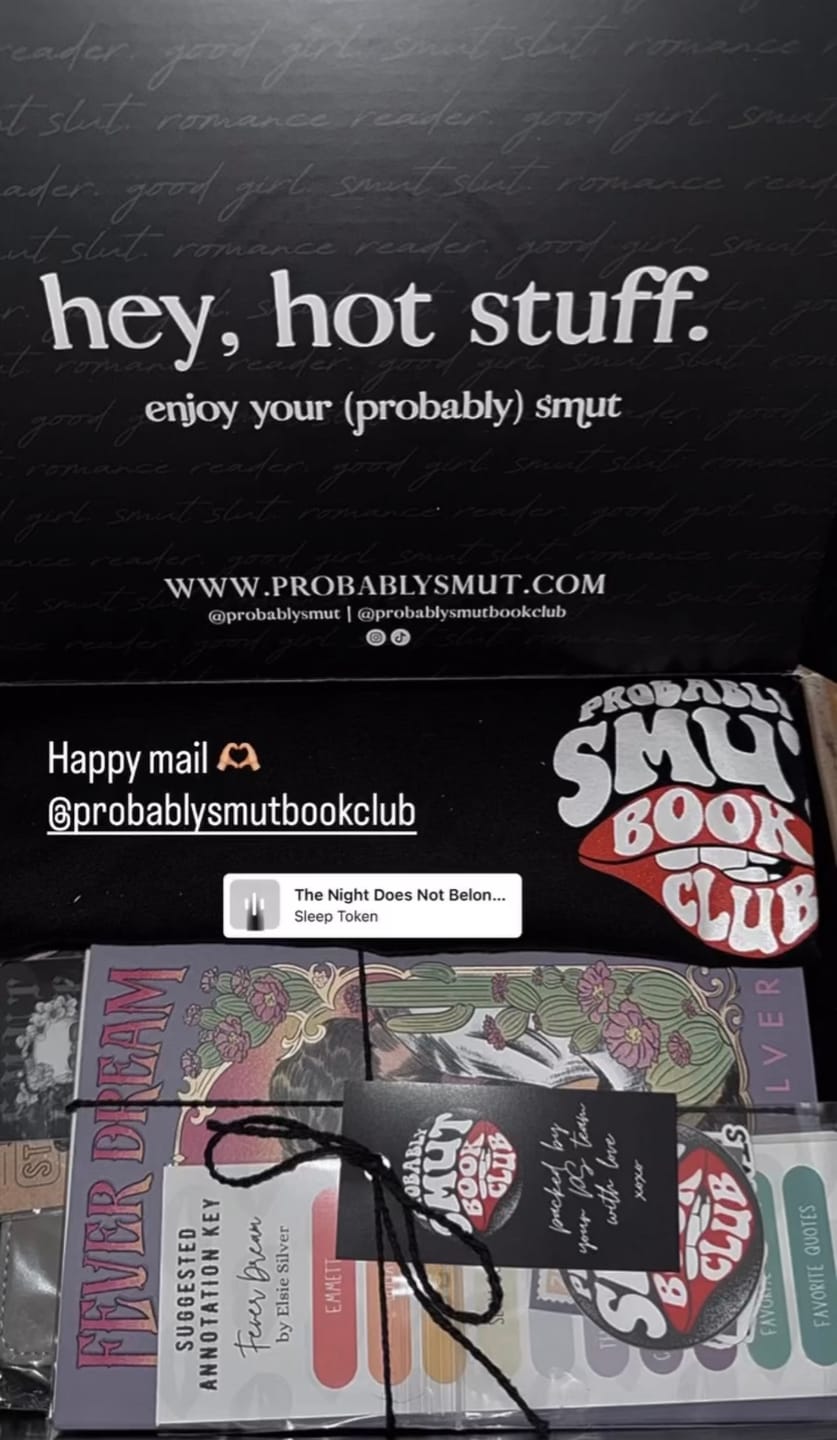 Customer photo review of smut slut book club subscription