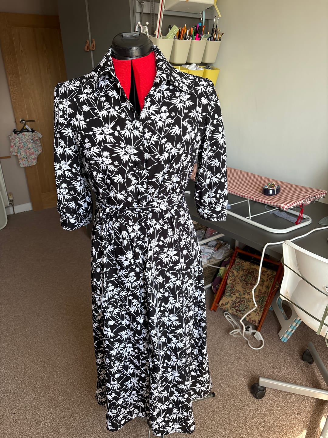 Customer photo review of Busy Flower Vines Viscose Challis Fabric