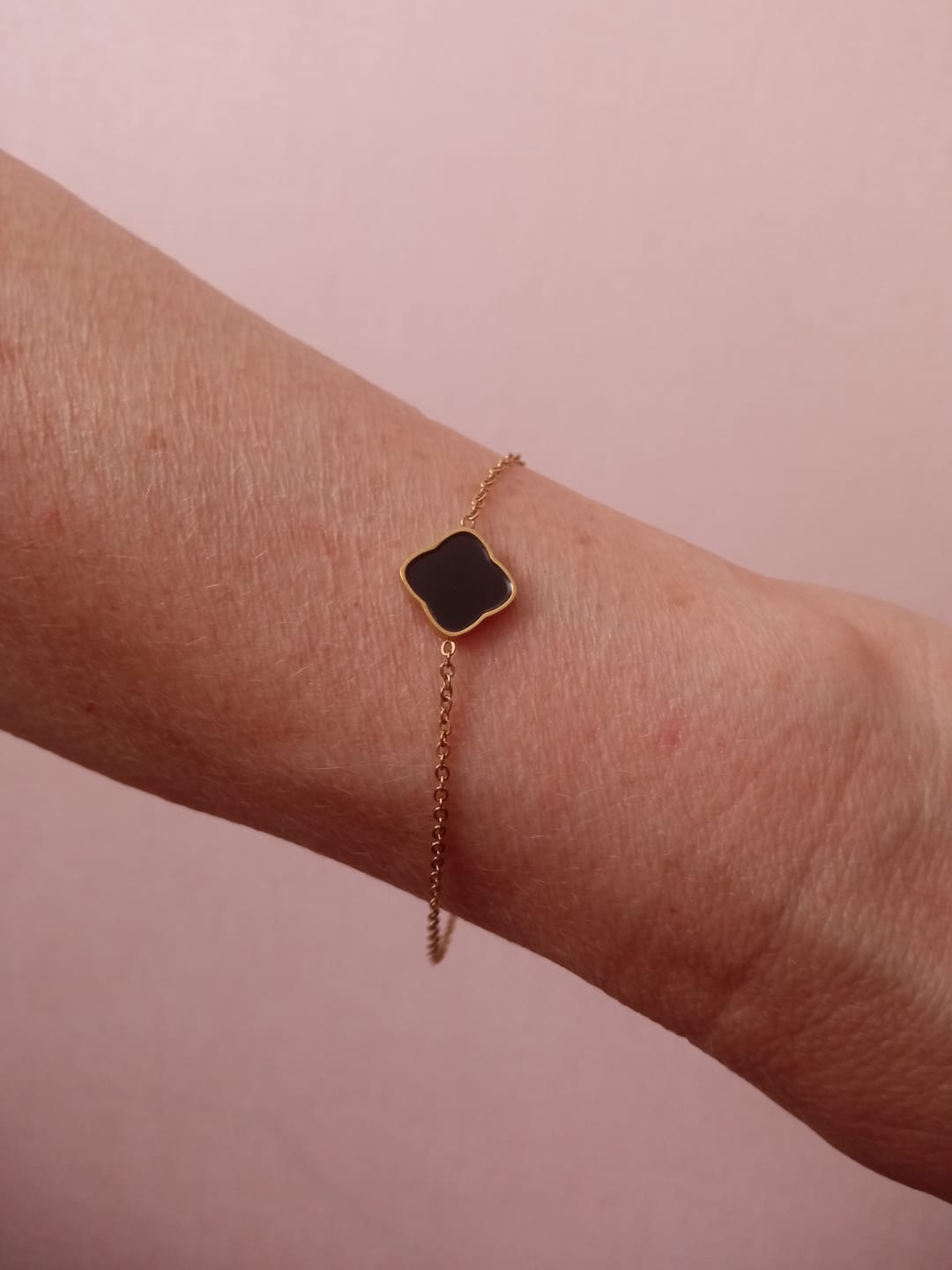 Customer photo review of Flora Gold Black Bracelet